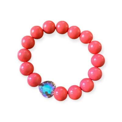 Elastisches Bead Armband  KORALLROT 5 Designs Stone Coral – Bild 2