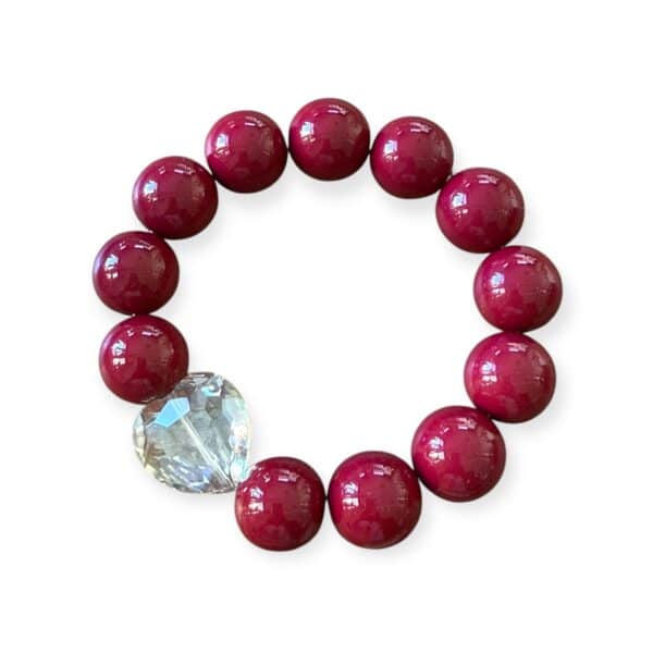 Elastisches Bead Armband  MULBERRY ROT 5 Designs – Bild 3