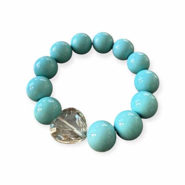 Elastisches Bead Armband  PETROL TÜRKIS – Bild 3