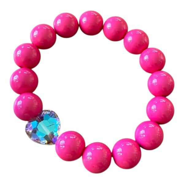 Elastisches Bead Armband   CORAL PINK – Bild 4