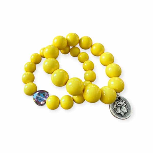 Elastisches Bead Armband SUNFLOWER GELB 5 Designs
