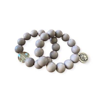 Elastisches Bead Armband  STEINGRAU 5 Designs Stone – Bild 2