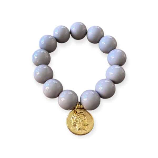 Elastisches Bead Armband  STEINGRAU 5 Designs Stone – Bild 3