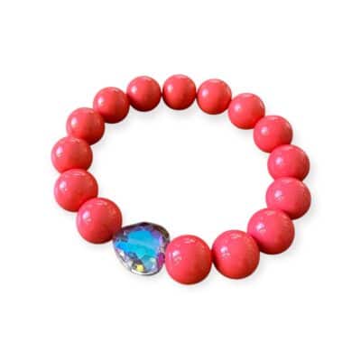 Elastisches Bead Armband  KORALLROT 5 Designs Stone Coral