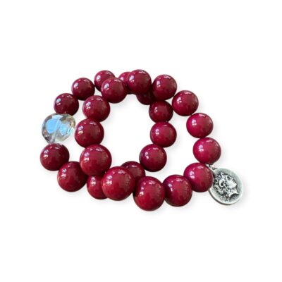 Elastisches Bead Armband  MULBERRY ROT 5 Designs