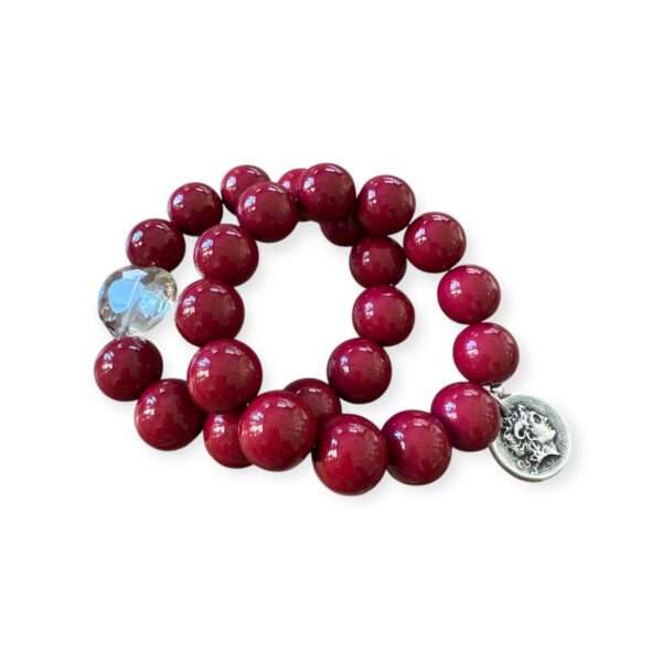 Elastisches Bead Armband MULBERRY ROT 5 Designs