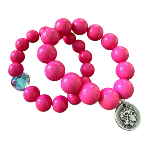 Elastisches Bead Armband CORAL PINK 5 Designs