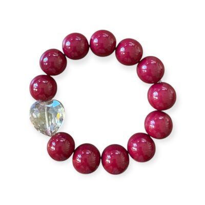 Elastisches Bead Armband  MULBERRY ROT 5 Designs – Bild 6