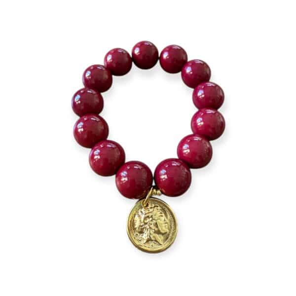 Elastisches Bead Armband  MULBERRY ROT 5 Designs – Bild 7