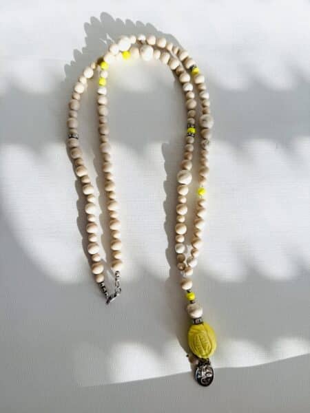 Bettelkette  Jaspis Beige Gelb – Bild 3
