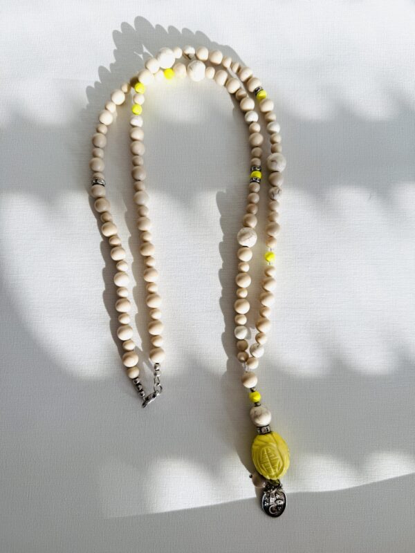 Bettelkette  Jaspis Beige Gelb – Bild 3