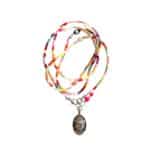MUSTER Lange Bettelkette aus Perlmutt ✪ Blume Hand Auge ✪ Versilbertes Buddha Amulette – Bild 4