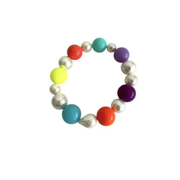 2 TEILE MUSTER SET Armband und Kette leuchtende Perlen und weiße Muschelkernperlen – Bild 5