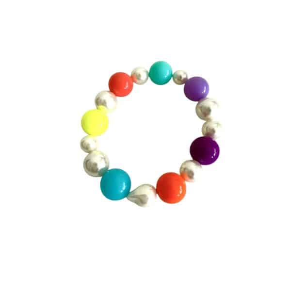 2 TEILE MUSTER SET Armband und Kette leuchtende Perlen und weiße Muschelkernperlen – Bild 4