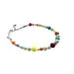 2 TEILE MUSTER SET Armband und Kette leuchtende Perlen und weiße Muschelkernperlen – Bild 3