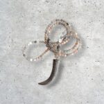 UNIKATSCHMUCK - Echte Rosa Graue Mondsteinkette Lebensbaum mit Zahn aus Leder, Rosa Grau Taupe – Bild 8