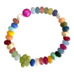 MUSTER Armband Jade Rondelle mit grüner Blume – Bild 2