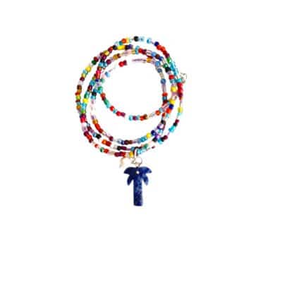 Blaue Variante, Sommer Must Have Halskette mit Edelstein Palme – Bild 4