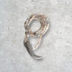 UNIKATSCHMUCK - Echte Rosa Graue Mondsteinkette Lebensbaum mit Zahn aus Leder, Rosa Grau Taupe – Bild 6