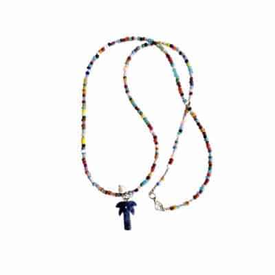 Blaue Variante, Sommer Must Have Halskette mit Edelstein Palme – Bild 5