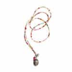 MUSTER Lange Bettelkette aus Perlmutt ✪ Blume Hand Auge ✪ Versilbertes Buddha Amulette – Bild 2