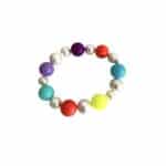 2 TEILE MUSTER SET Armband und Kette leuchtende Perlen und weiße Muschelkernperlen – Bild 2