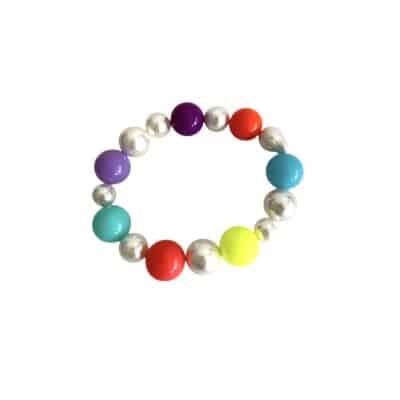 2 TEILE MUSTER SET Armband und Kette leuchtende Perlen und weiße Muschelkernperlen – Bild 2