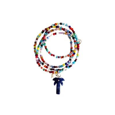 MUSTER Blaue Variante, Sommer Must Have Halskette mit Edelstein Palme