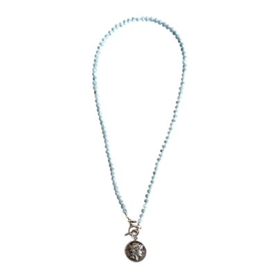 Kurzkette  "Svede"  Glasschliff Graublau – Bild 2