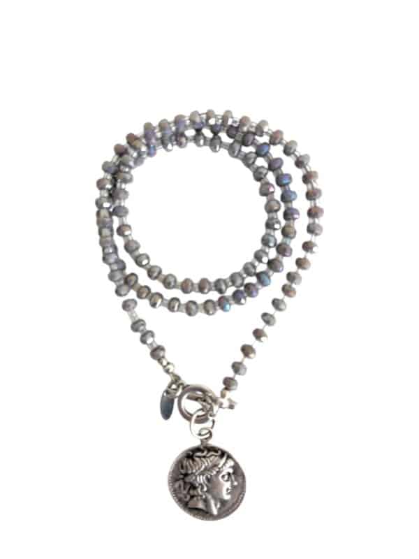 Kurzkette  "Svede" in Glasschliff Taupegrau – Bild 5