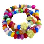 MUSTER Armband Jade Rondelle mit grüner Blume