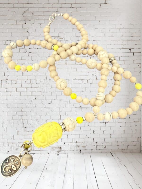 Bettelkette  Jaspis Beige Gelb – Bild 1