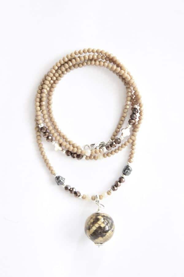 Kugelkette "Caramel Latte" Lederkugel – Bild 3