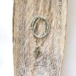 One of a kind `Einzelstück - Kette Labradorit, Pyrit, Silber und OM Anhänger – Bild 4