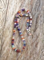 Feine Eelsteinkette aus facettierten Rondellen Aquamarin Amethyst Karneol Lapis Lazuli – Bild 3