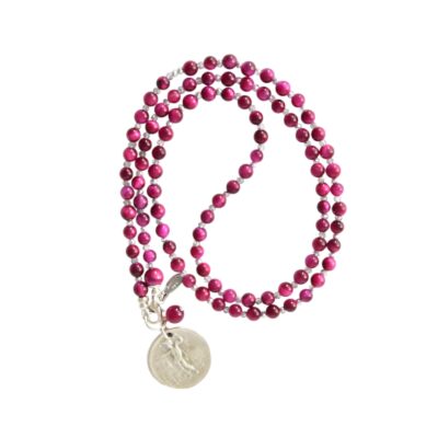 Halskette "Aida"  Tigerauge in Pink – Bild 3