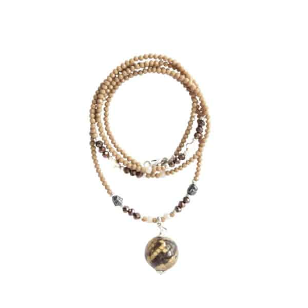 Kugelkette "Caramel Latte" Lederkugel – Bild 4