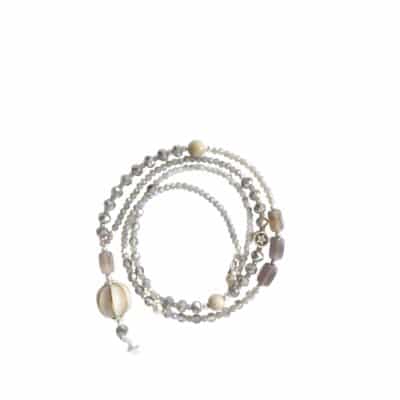 Halskette "Callie" Grauer Achat in Silber Grau – Bild 2