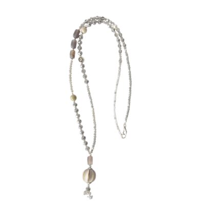Halskette "Callie" Grauer Achat in Silber Grau – Bild 4