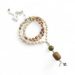 Halskette "Olivenholz" Jaspis in Olivgrün Braun – Bild 2