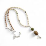 Halskette "Olivenholz" Jaspis in Olivgrün Braun