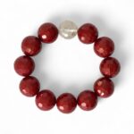 *LIMITIERT* Großes Kugelarmband Edelsteinoptik Rotbraun – Bild 2