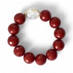 *LIMITIERT* Großes Kugelarmband Edelsteinoptik Rotbraun – Bild 2