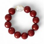 *LIMITIERT* Großes Kugelarmband Edelsteinoptik Rotbraun