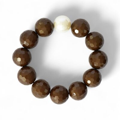 *LIMITIERT* Großes Kugelarmband Edelsteinoptik MARON Braun