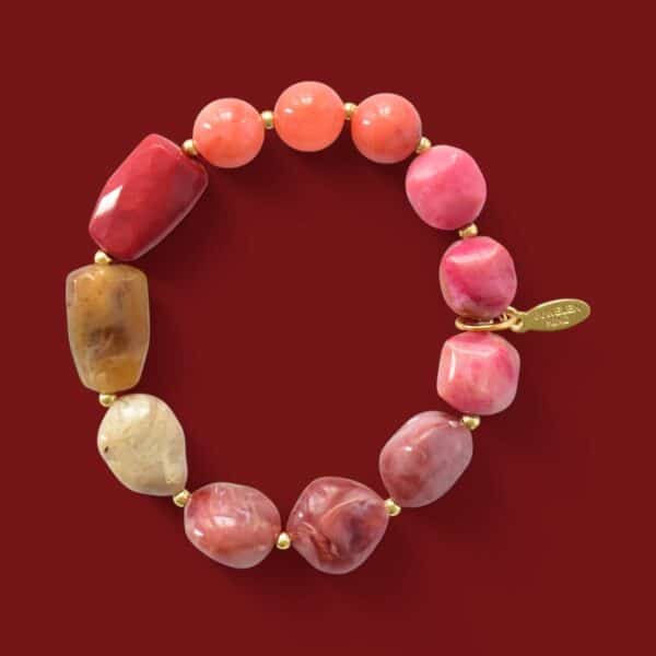 *LIMITIERT* Armband in Edelsteinoptik Himbeere – Bild 4