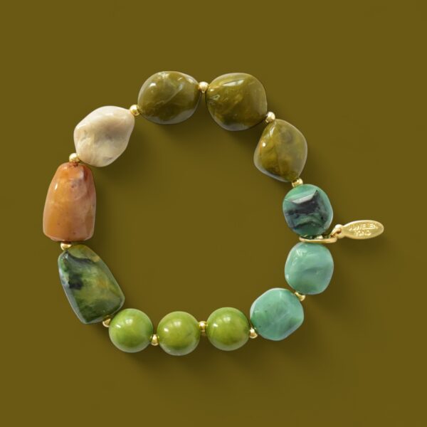 *LIMITIERT* Armband in Edelsteinoptik in Braun GRÜN – Bild 3