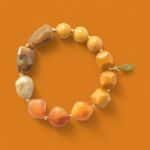 *LIMITIERT* Armband in Edelsteinoptik in Curry Gelb Braun – Bild 2