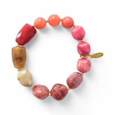 *LIMITIERT* Armband in Edelsteinoptik Himbeere