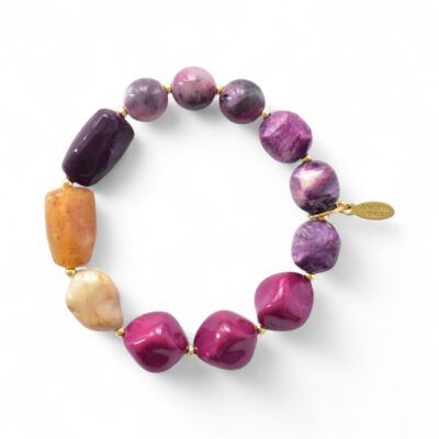 *LIMITIERT* Armband in Edelsteinoptik in LILA Berry Braun